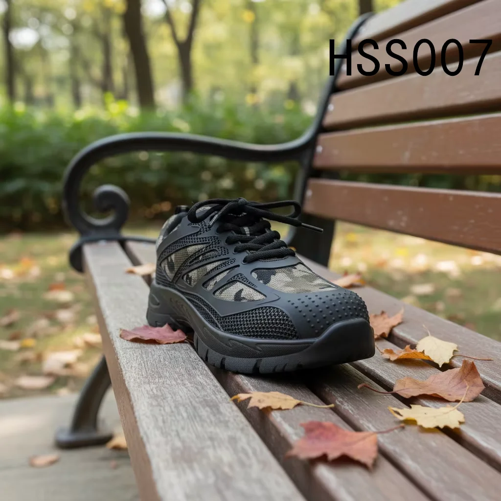 LXG,road Repairman Anti-hit Fashion Amped Practical Safety Boots Camouflage Knitted Fabric Security Hiking Footwear HSS007
