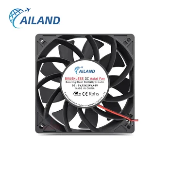 12cm 120x120x25mm Pc Fan 120mm Low Noise 2Pin air Cooler Dc 12v 24v 48v High Rpm Electric Fan