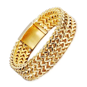 Custom New 316L Steel Bracelet, Contracted Fashion, 18k Gold Plating Jewelry Chain Stainless Steel Bangle