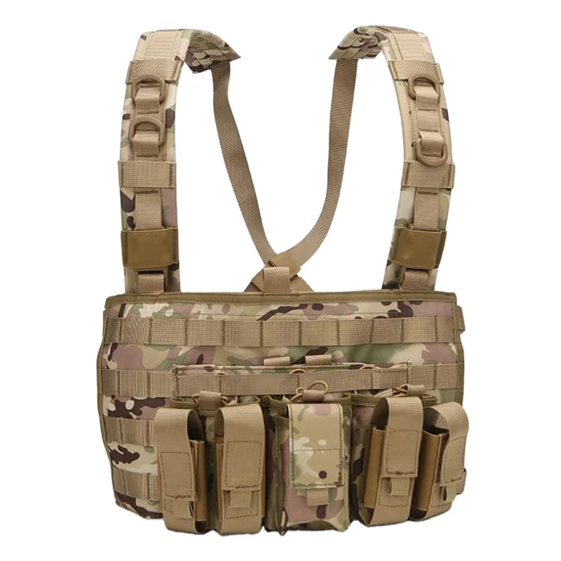 Modular Tactical Gear Adjustable MOLLE System Functional Military Vest Tactical Chest Rig Combat Attack Assault Vest Battlefield