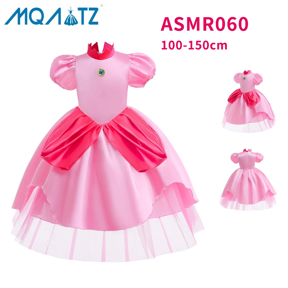 open lace back dress Vikidoky Kids Princess Peach Dress The Super Mario Bros. Movie Cospkay  Costume  VikiDoky