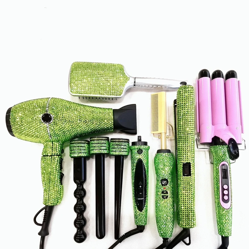 Hot Hair Tools Set 6pcs Salon Hair Styling Tools Bling Professional