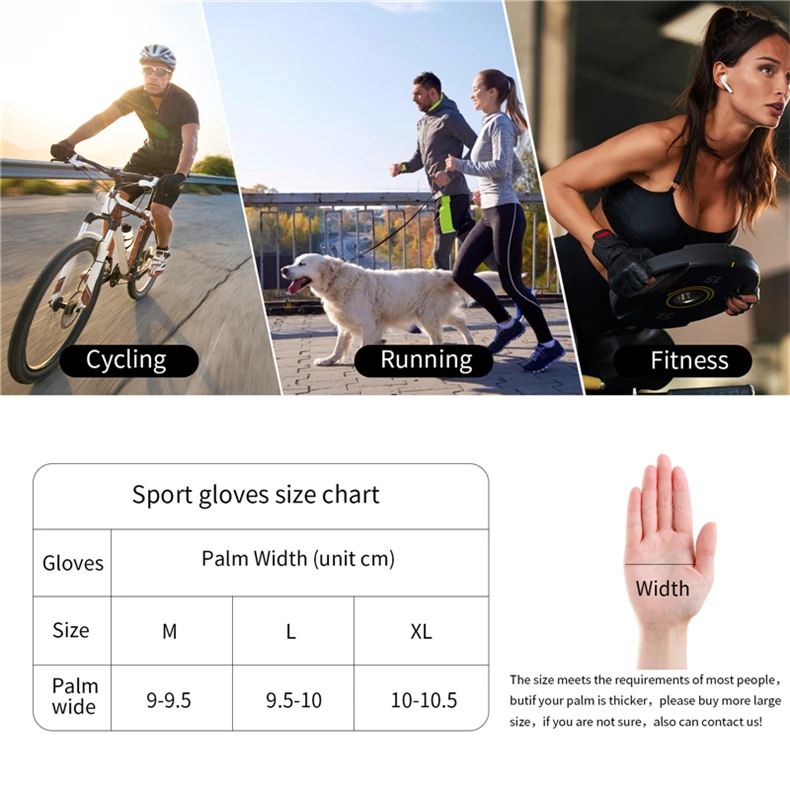 WEST BIKING Guanti da Bicicletta Touch Screen Riflettenti