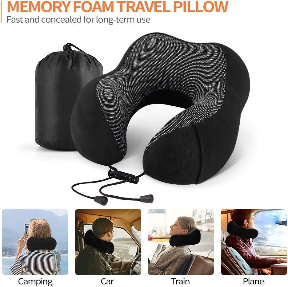 Hot Selling Travel Pillow Memory Foam Head Neck Support Airplane Pillow