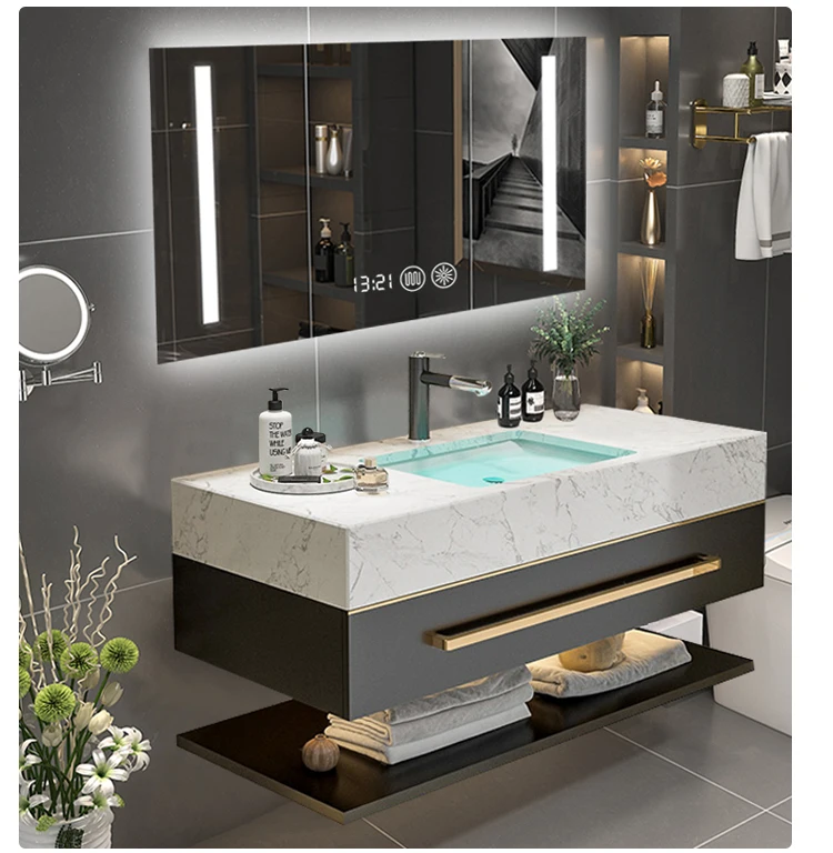 Modern Wall Bathroom Vanity With Sink Furniture Supplier Luxury Single Sink Bath