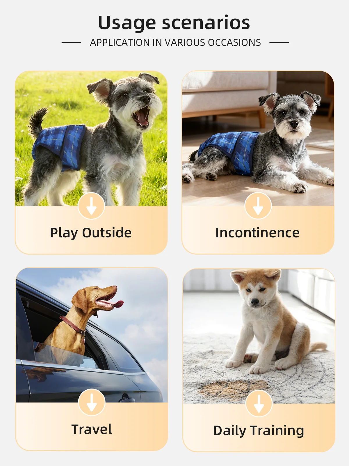 Wholesale Premium Washable Reusable Leakproof Pet Diapers Female for S - product detail 6