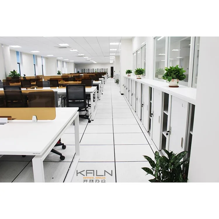 Newest Model 6 Person Cluster Workstation Computer Desk Staff Cubicle Customized  Office Laptop Table E0 Level Green Material