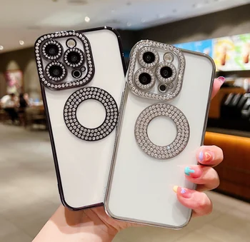 plating TPU soft case for iPhone 11 12 13 14 15 Pro Max cover luxury diamond