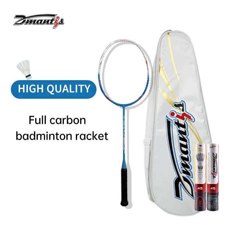 Customized Full Carbon Fiber Badminton Racquet for Indoor Sports Lightweight Design Badminton Racket With Bag