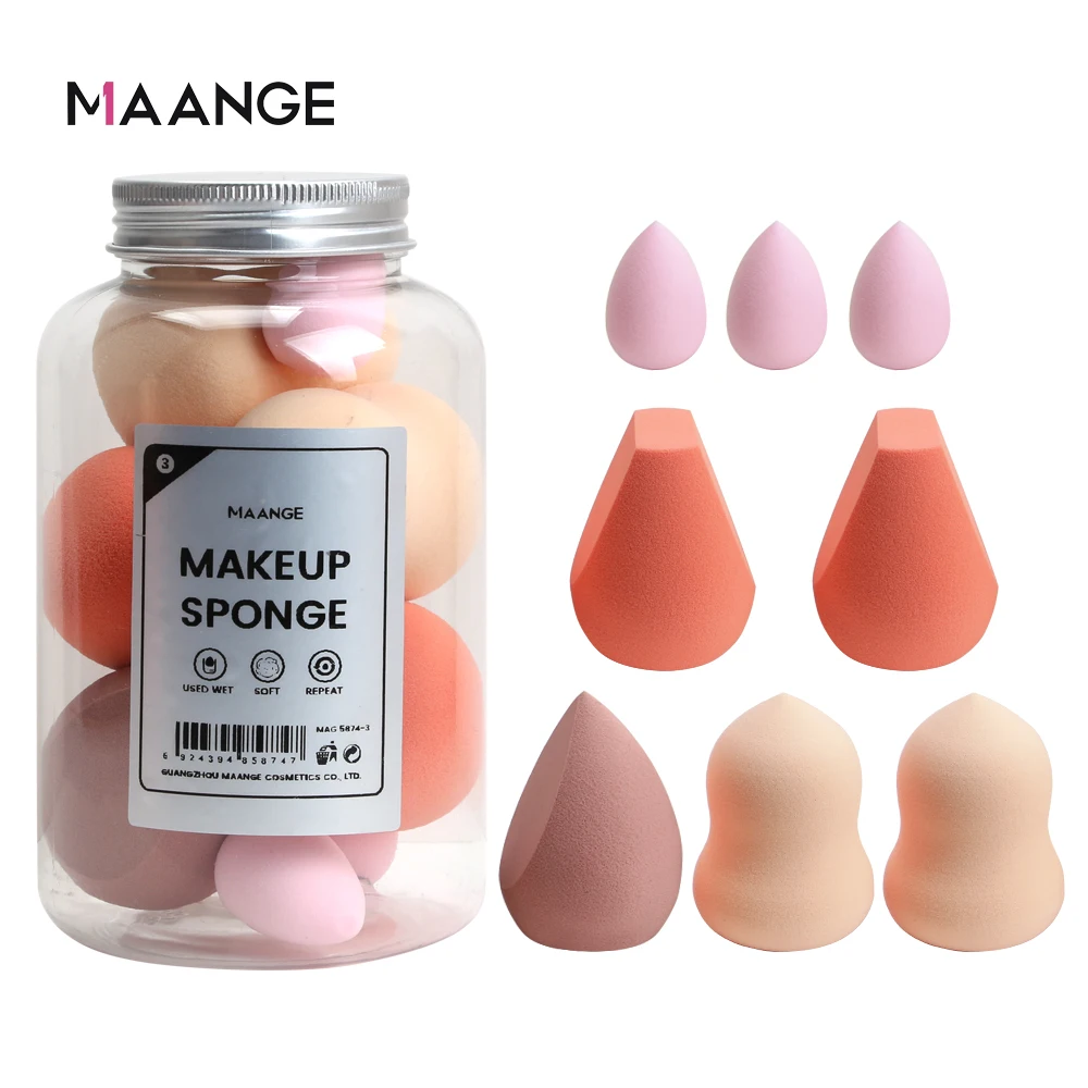 Разноцветная губка для макияжа лица Maange, мягкие губки для макияжа, блендер, губка без латекса с индивидуальной этикеткой