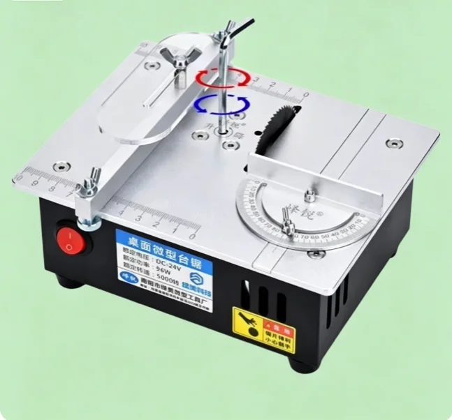 TEBAK Portable Mini Electric Table Saw, Multifunctional Woodworking Bench Cutter for Hobbyists & DIY Enthusiasts
