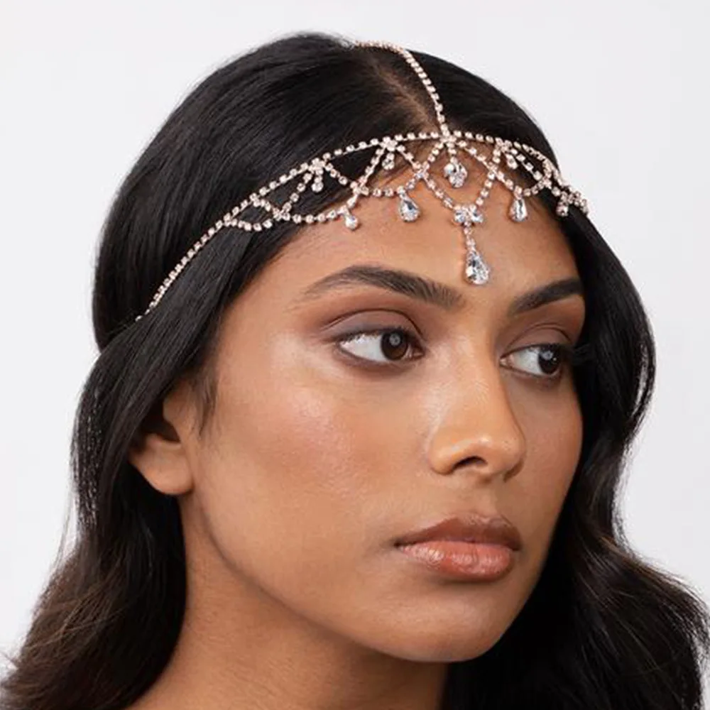 Women Crystal Head Chains - Elegant Forehead Accessories display picture 1