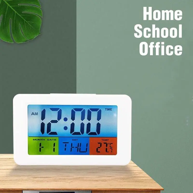 LCD Color Electronic Multi-Function Temperature Countdown Digital Clock Lazy Snooze Bedside Alarm Clock