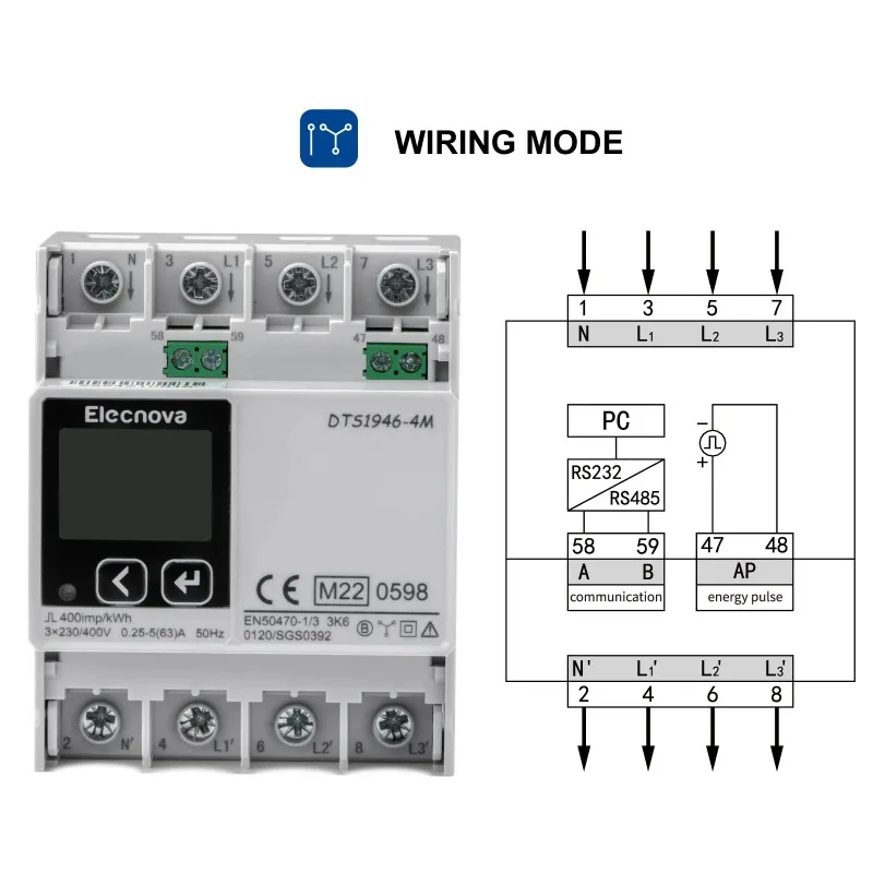 A9MEM3100 Schneider Acti9 iEM - compteur d'énergie triphasé 63A