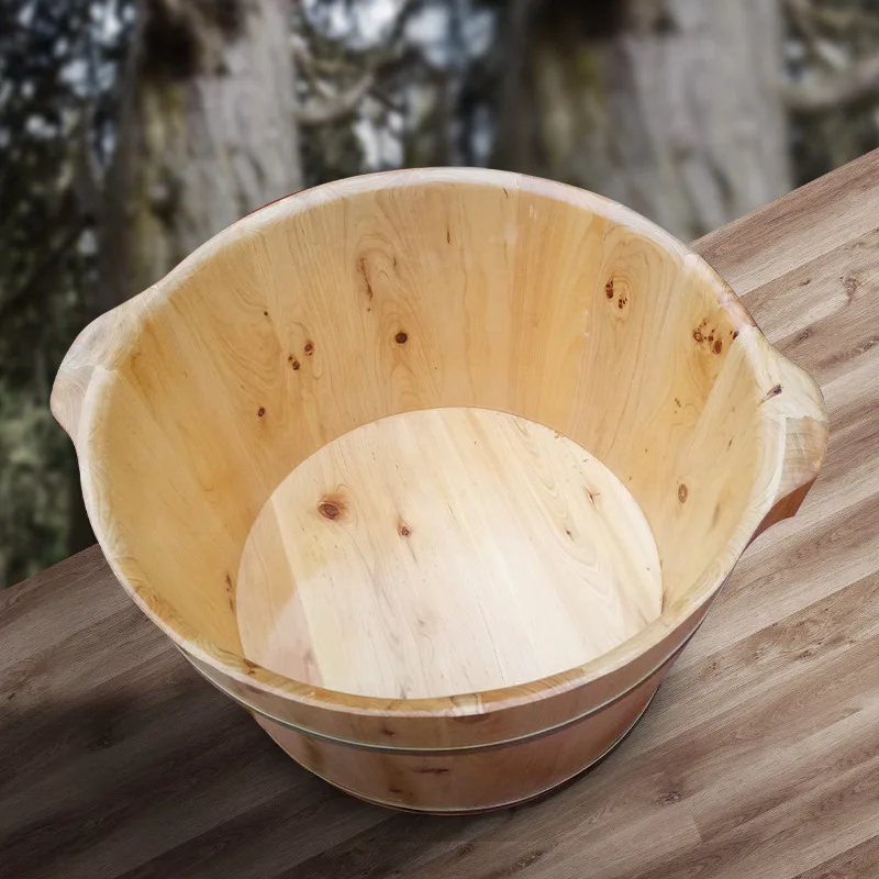 Natural Wood Foot Bath Bucket Wooden Foot Spa Basin With Massager Buy