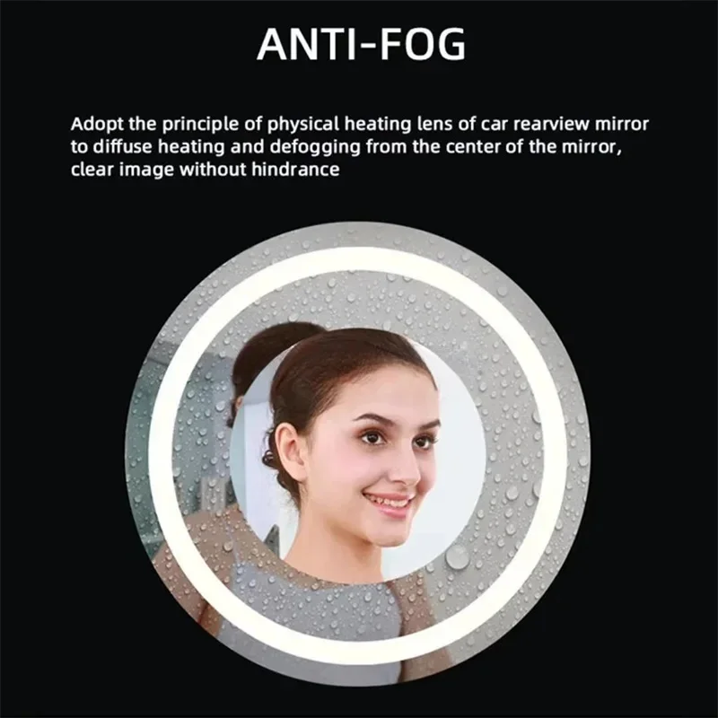 product modern anti fog touch switch round led bathroom vanity mirror for home decorative-4