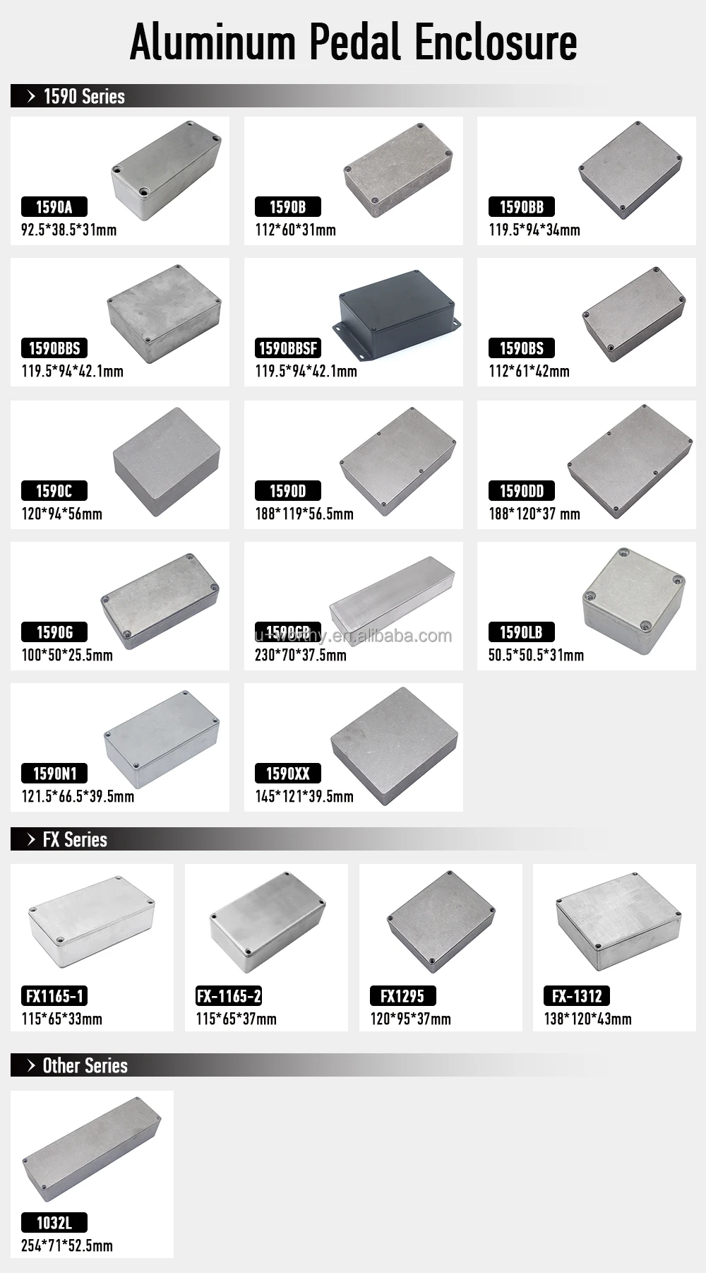 1590B Hammond Colored Painting Aluminum Enclosure 112x60x31 Mm