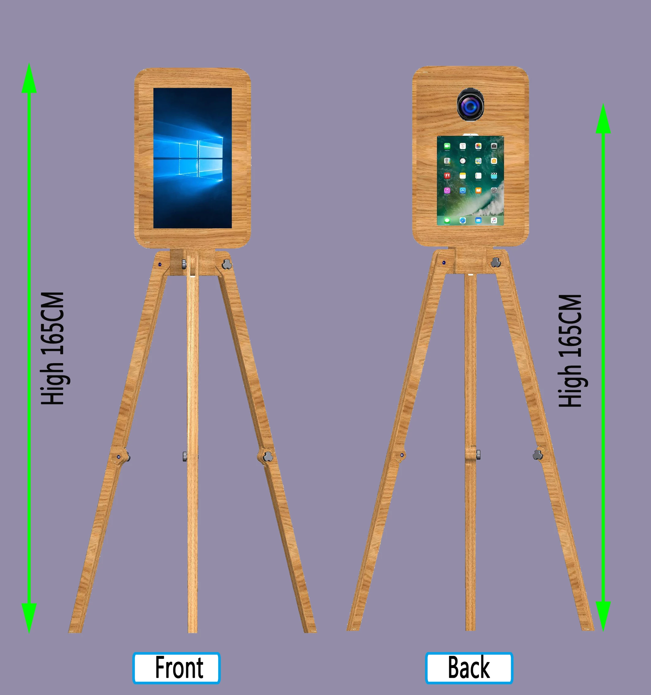 Wooden Photo Booth Shell Vintage Photo Booth - Red Oak Wooden DSLR Shell with Printer