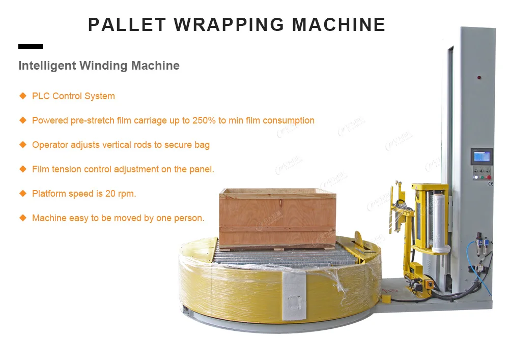 Fully Automatic Customizable Packing Pallet Wrapper Machine Stretch ...