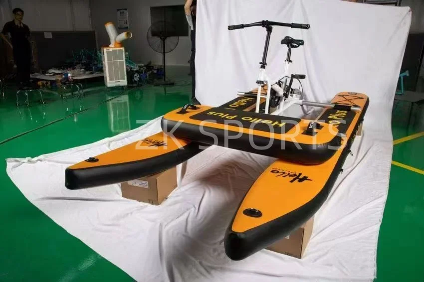 Latest Design High Quality Sea Floating Bicycle Water Inflatable Pedal Bicycle with Cushion for Sale