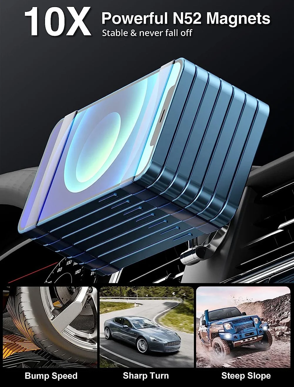 360° Magnetic Phone Car Mount – Foldable Dashboard Stand, Universal Phone Holder