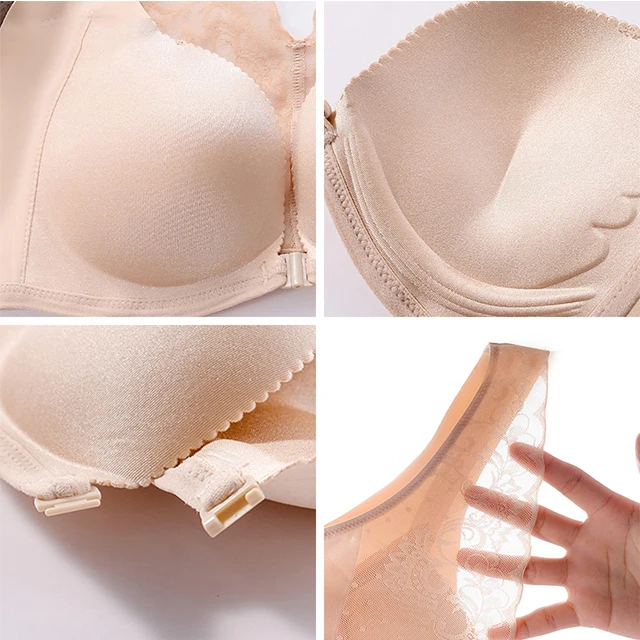 Push up Bras for Women Front Close Bra  Sexy Lace Lingerie Beautiful Back Wire Free Brassiere 32 to 38 a B Cup