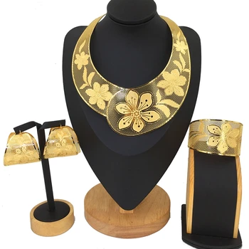 Yuminglai Costume Fashion Dubai African Jewelry sets Gold Plated Ladies Jewelry Sets FHK12814