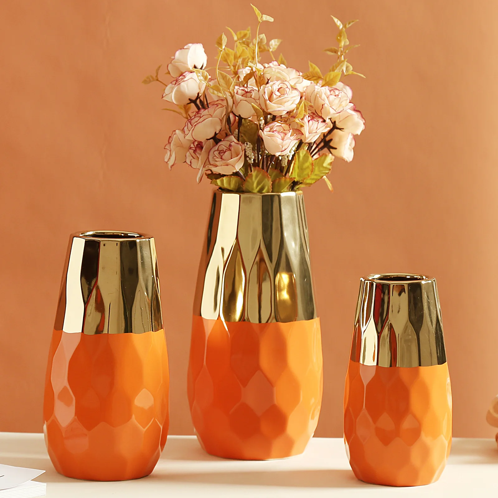 Decorative Living Room Minimalism Ceramic Flower Vase Modern Custom