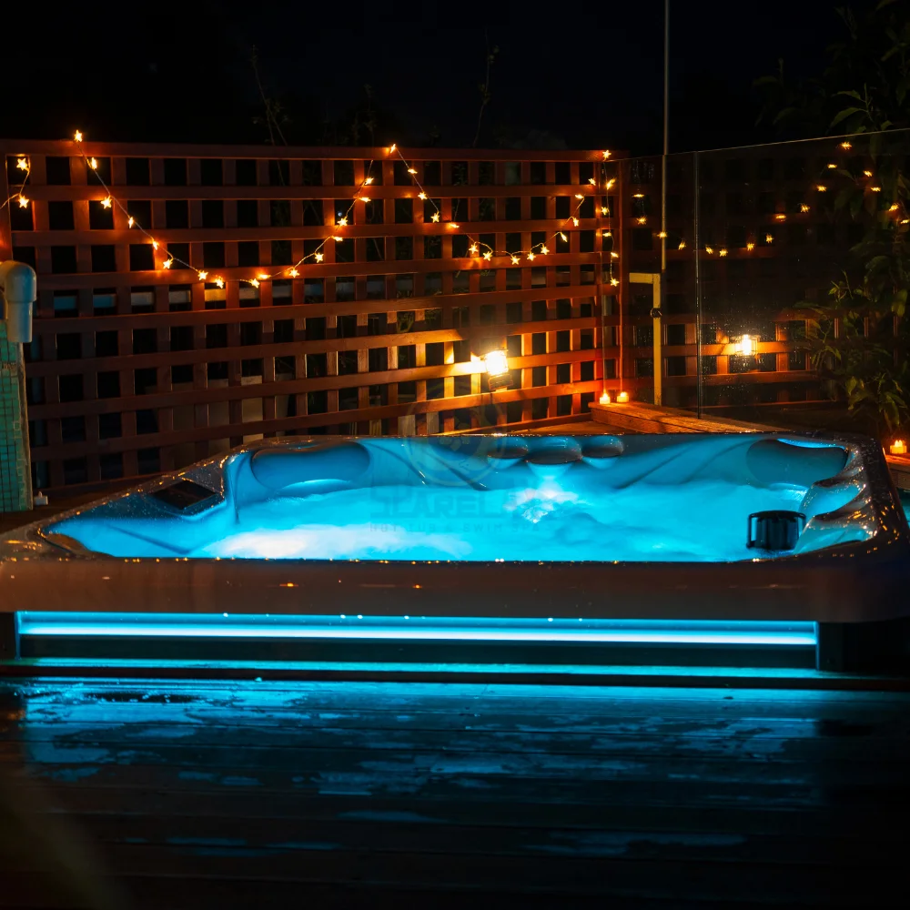 China Factory 5 Person Freestanding Outdoor Acrylic Whirlpool Spa Hot Tub 2m Length Air Massage Eco-Friendly