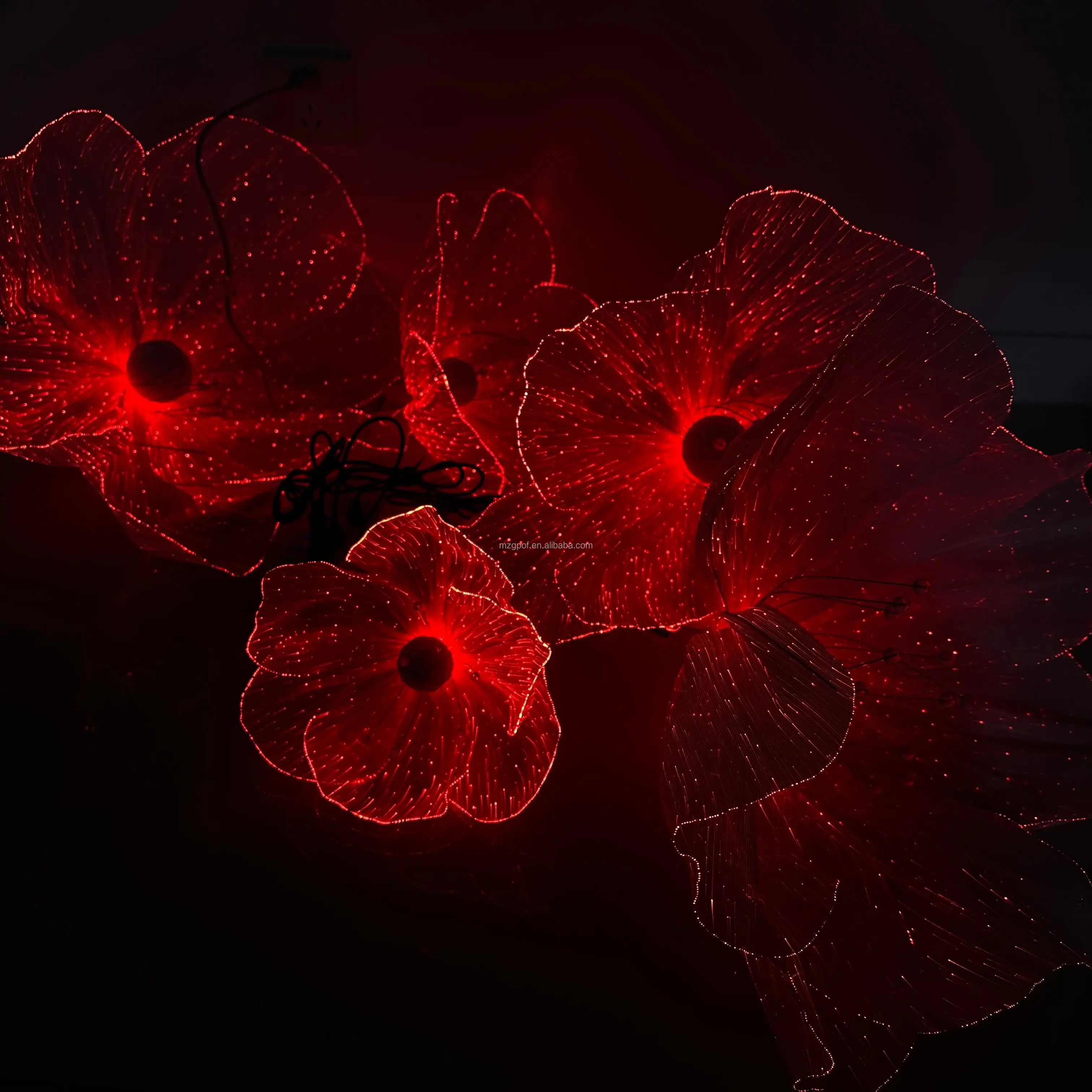 Factory Direct LED Fiber Optic Flower Bouquet Garden Holiday Decorative Lights Simulation Flowers for Outdoor Christmas