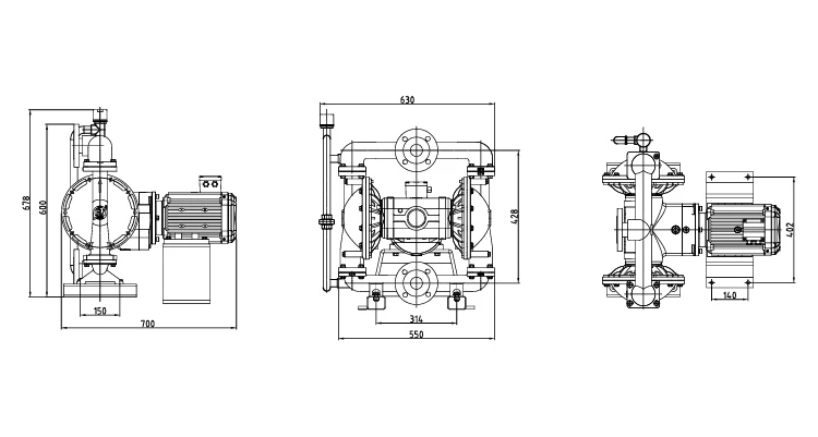 2 Inch Explosion-Proof Electric Diaphragm Pump with 6m³/h Flow Rate and 1 Year Warranty