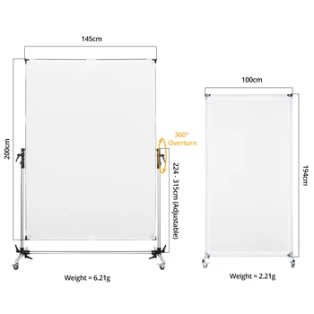AMBITFUL 100*194cm Fixed Soft Light Board Scrim Large Silver Diffuser Reflector Aluminum Alloy Frame for Photography detail image