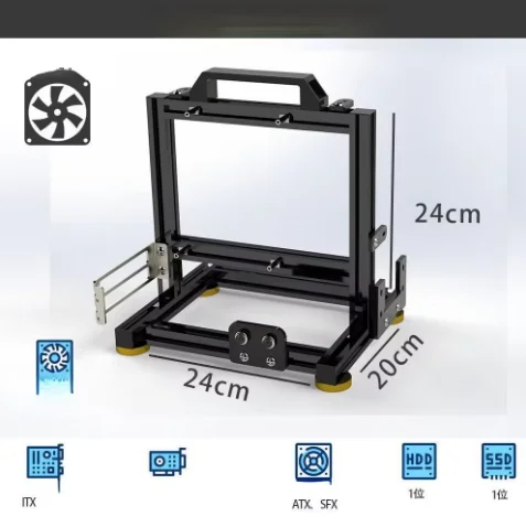 Mini ITX MATX ATX Gamer Cabinet Open Frame Desktop PC Case with Fan Water Cooler Vertical Personality for Computer Gaming