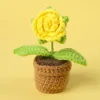 Rosa Amarilla + Mini Bol de Lana Pequeño