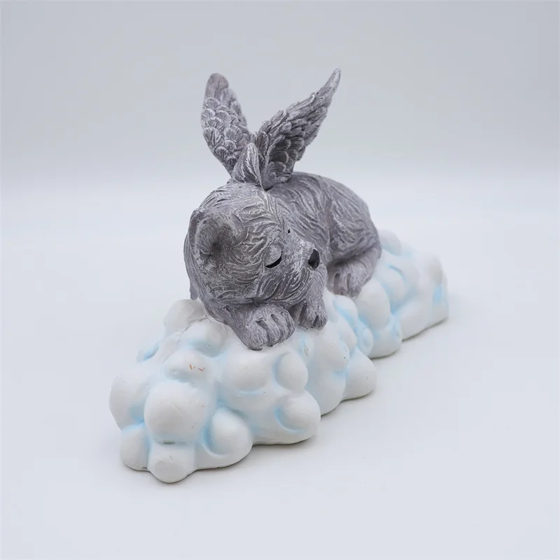custom outdoor angel dog resin figure-7