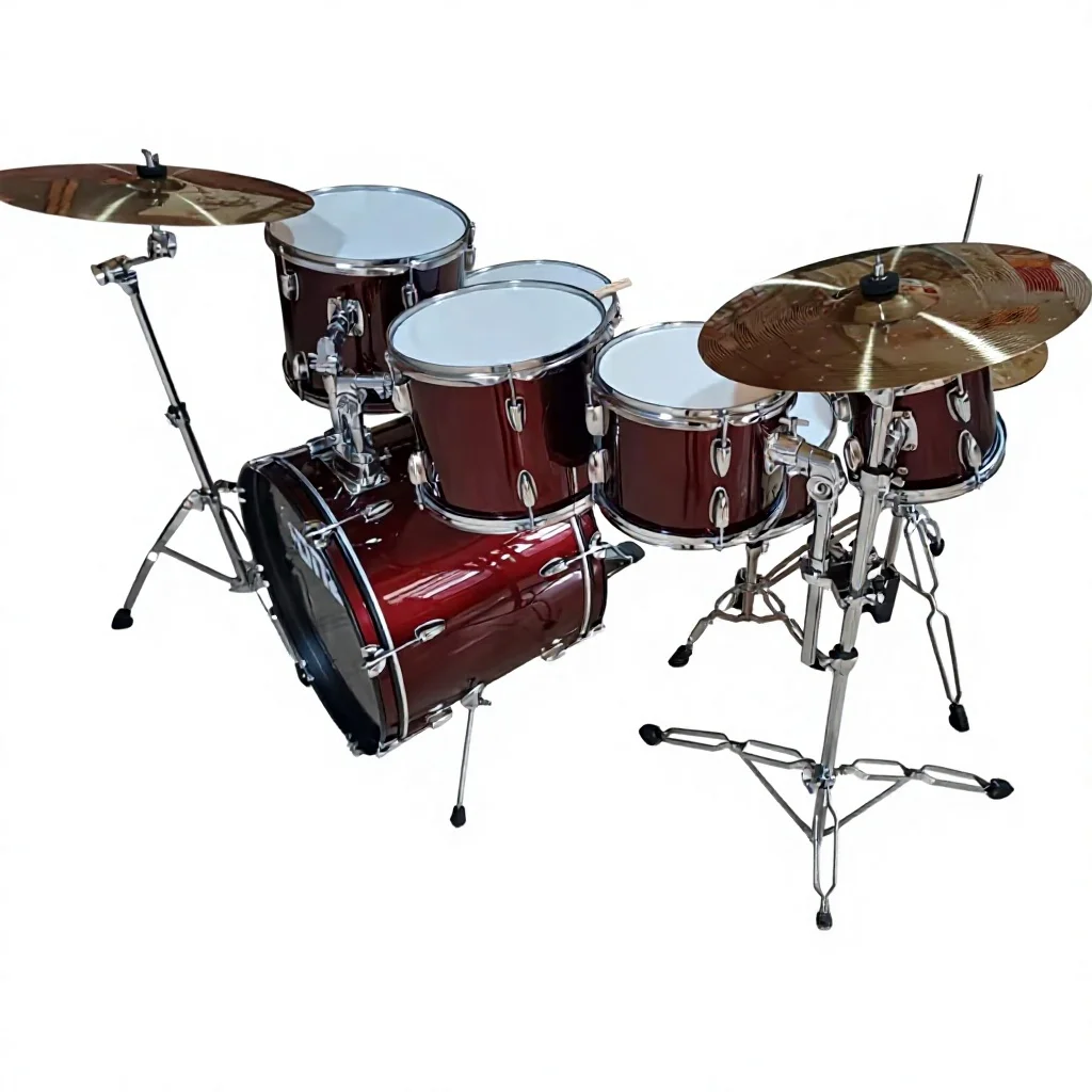 Full 7 Piece Jazz Drum Set Kit - Blue DSET-310, Including Bass