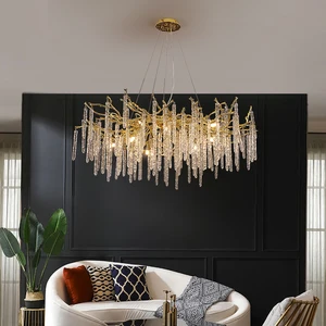 Post-Modern Luxury French Style Crystal Chandelier Elegant High-End Glass Lamp for Dining Room or Bedroom for Home Designers