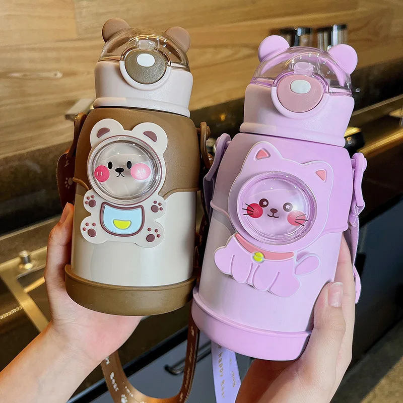 500ml Kawaii Kids School Water Bottle Cute Bear Water Bottles With ...