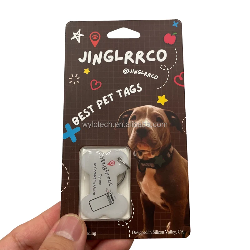 ID Printed QR Code PVC Epoxy Pet Wearable NFC Dog Tag