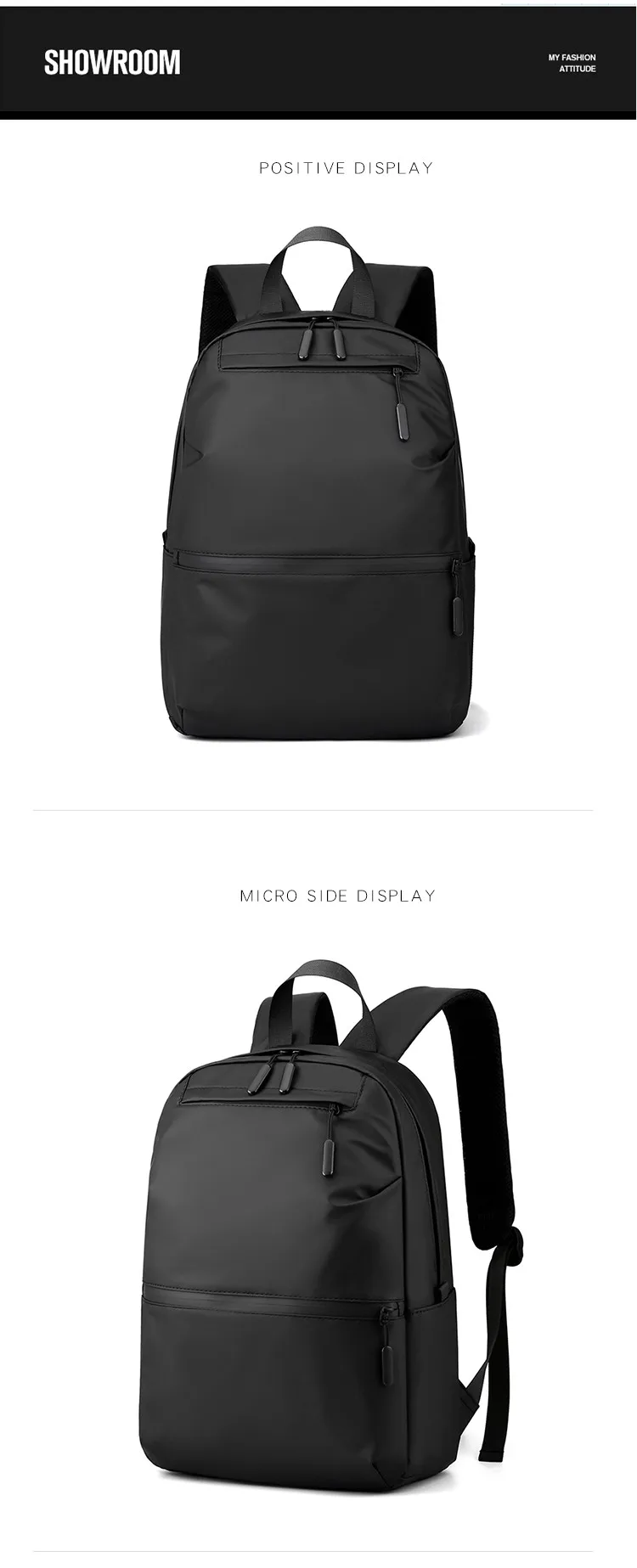 Waterproof Zipper Unisex Book Bags Custom Logo School Backpacks Stylish Student Nylon Laptop