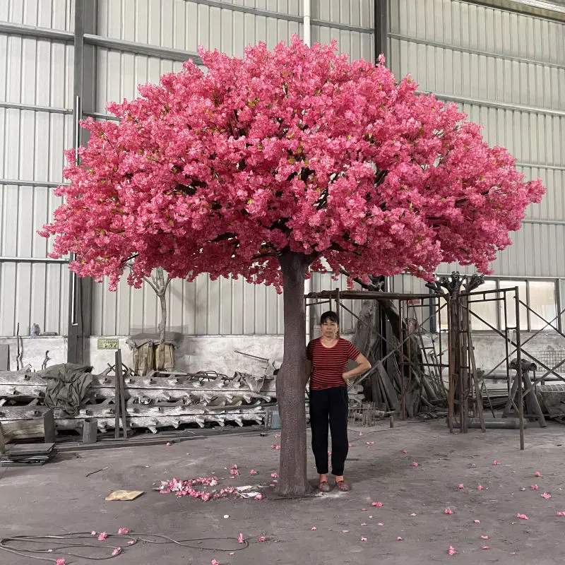 Fake Faux Silk Sakura Branches Tree Red Pink White Live Plant Artificial Japanese Cherry Blossom Tree for Indoor Wedding Decor
