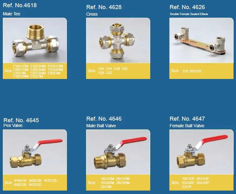 Din Standard Pex Pipe Fitting High Quality Plumbing Joint Brass