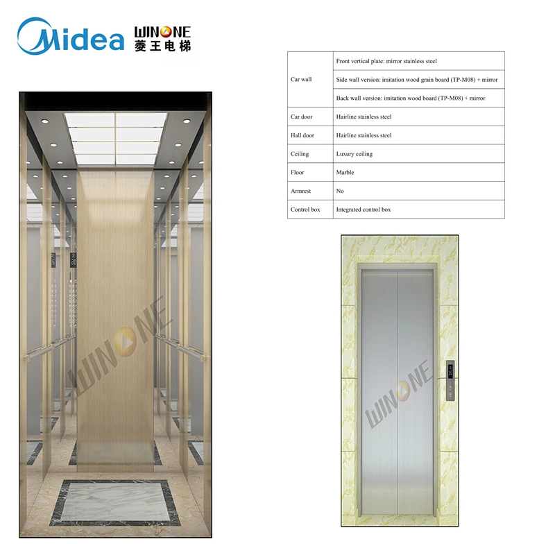 Midea Winone General Customized 450kg Modern Building Passenger Lift Elevator Price