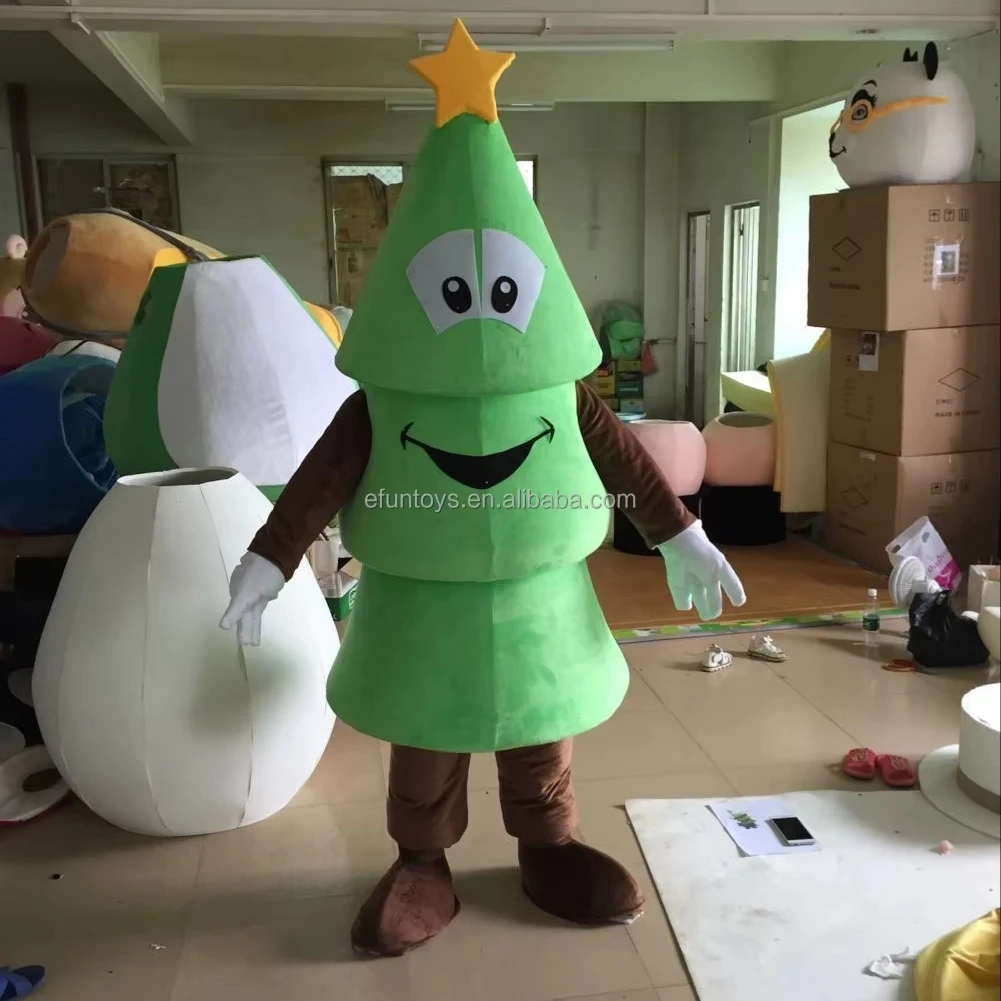 Efun MOQ 1 PC Professional Custom Christmas Pine Tree Mascot Costume Adult Christmas Gift Mascot Costumes for Sale