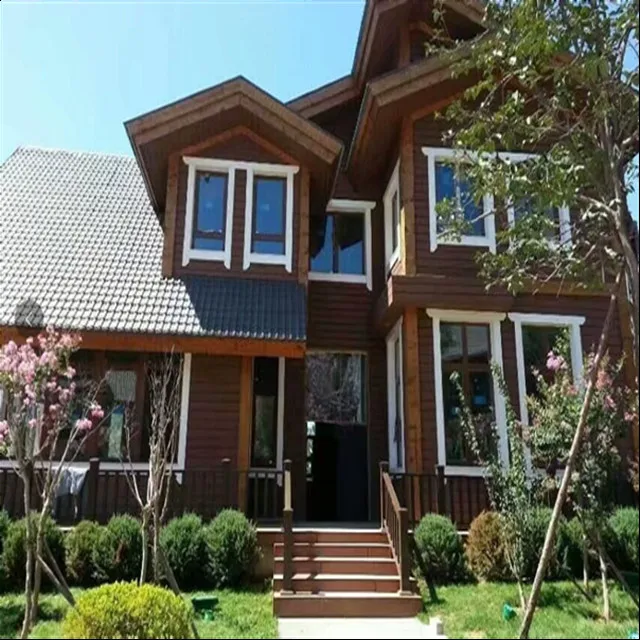WPC Case Prefabricated Romania Prefab House Exterior WPC Wooden Cabin Wood Plastic Composite WPC Garden Wall Panel Wooden Home