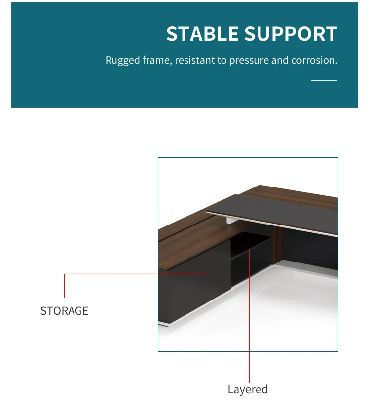 MDF office desk luxury executive modern office desks L shaped computer desk table office furniture