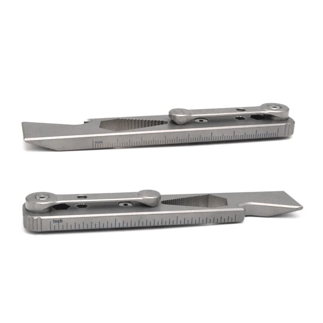 Titanium Pry bar with Wrench Screwdriver Bottle Opener Pocket Tool EDC