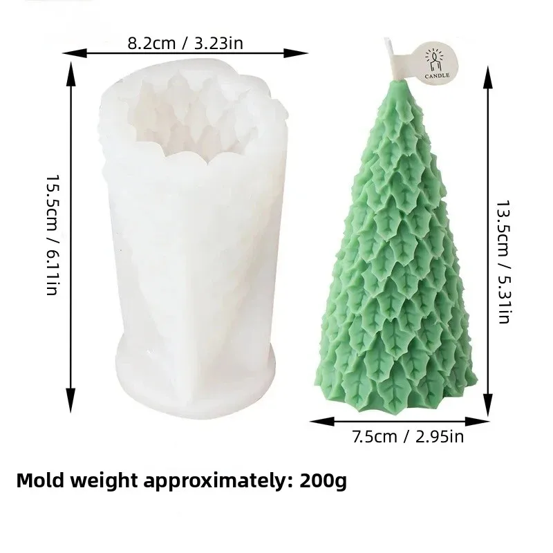 Christmas Tree Series Cedar Silicone Candle Mold Eco-friendly Reusable DIY Fragrance Modern Simple Style Decorative details