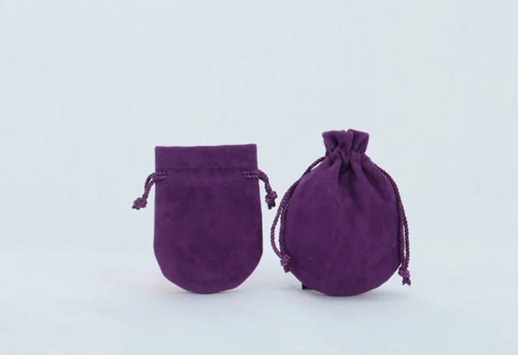 Custom Logo Printing Purple Velvet Drawstring Tarot Cards Bags with Embroidered Logo Packaging Dust Bag