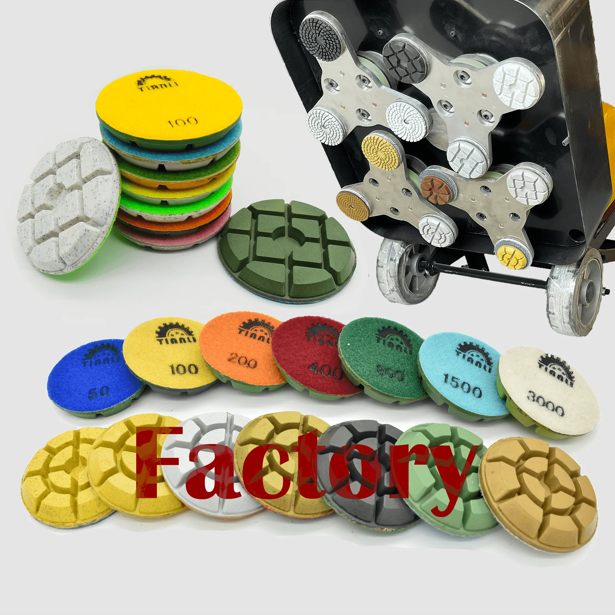 6 Inch Resin Diamond Polishing Pads For Stone Floor Concrete Granite